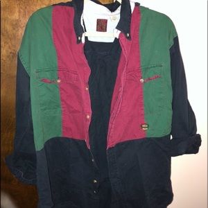 men’s multicolored button down